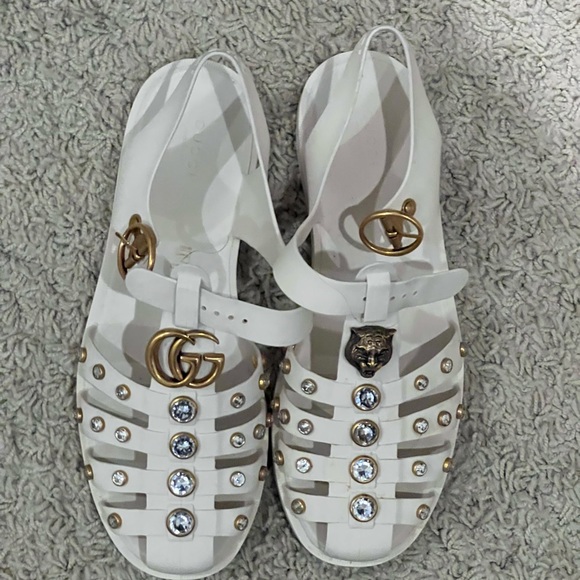 Gucci rubber sandals with crystals.Box included - Picture 2 of 6